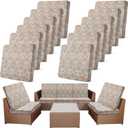 Newwiee 12 Pcs Patio Stretch Outdoor Cushion Covers Sofa Couch Covers Replacement Couch Slipcover for Sofa Seat Chair Porch Patio Furniture Protector, Flexibility and Washable(Paisley Print,Red)