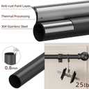 SMODBRODRE 2 Pack Curtain Rods for Window 32 and 48, Black 5/8 inch Splicing Single Window Curtain Rod Set with Brackets
