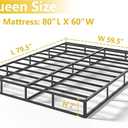 Qingzhou Box Spring for Queen Bed, 7 Inch High Metal Queen Box Spring Only, Heavy Duty Mattress Foundation with Fabric Cover, Easy Assembly, Quiet Noise Free, Non Slip, Black