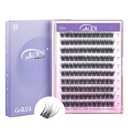 GAQQI Lash Clusters, Eyelash Clusters 120PCS C Curl Individual Lashes, Wispy Cluster Eyelash Extension 14mm Only, Natural Looking Cluster Lashes GQ03, C Curl, 14mm)