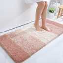 OLANLY Large Bathroom Rugs Mat 40x24, Extra Soft Absorbent Microfiber Bath Rugs, Rubber Backing, Quick Dry, Machine Washable Bath Mats for Bathroom Floor, Tub and Shower, Home Decor Accessories, Peach