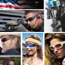 Polarized Sunglasses Men Womens Trendy Retro Sports Rectangular Wrap Around Vintage Shot Shield
