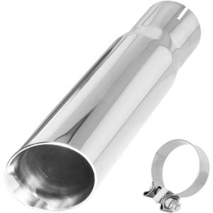 MXA 3 inch Exhaust Tip,Tail Pipe Tips for Car, Dual Wall Angle Cut Exhaust Tips Polished Universal Stainless Steel (3"x4"x12")