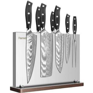 Magnetic Knife Holder Stand,Stainless Steel Magnetic Knife Block Without Knives,Power Magnetic Knife Rack Strip,Double Sided Magnet Knife Storage Organizer