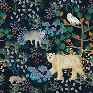 Forest Wallpaper Wolf Bear Owl Animals Peel and Stick Wallpaper Self Adhesive Removable Easy Peel Off Stick on Wall Paper for Bedroom Cabinet Renter Friendly 17.71"*118.1"
