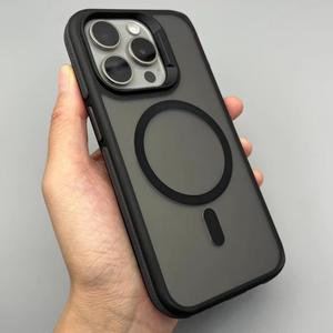 Bicolour Magnetic Case for iPhone 15 14 13 12 Pro Max [Compatible with MagSafe] Millitary Shockproof Translucent Hard Heavy Duty Matte Anti-Fingerprint Cover (Black,for iPhone 13 Pro Max)