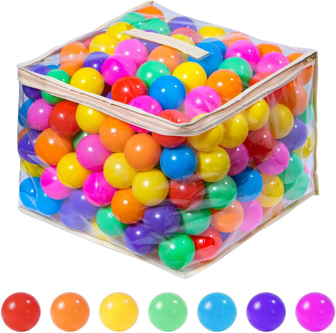 MoonxHome Ball Pit Balls for Toddlers, BPA Free Crush Proof Plastic Toy Balls for Ball Pit, Children's Pool Water Toys, Macaron Ocean Balls for Play Tent 2.15 Inch Pack of 100