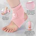 Honoson 2 Pcs Ankle Brace Kid Breathable Neoprene Ankle Support Compression Sleeve Achilles Tendonitis Relief Elastic Foot Brace with Adjustable Wrap for Sprained Plantar Fasciitis(Pink,S) (Pink, S)