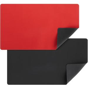 Okuna Outpost Card Playmat for Trading Card Games - 24 x 14 in, 2-Pack (Black & Red) - Roll-Up Mat with Smooth Surface for MTG & Board Games (Multicolor)