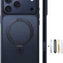 TORRAS Ostand for iPhone 17 Pro Max Case with Sturdy Stand, Camera Control Cover Compatible with MagSafe, Military Grade Protection, Translucent Slim Phone Case for iPhone 17 Pro Max 6.9", Black