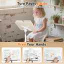 Floor Standing Book Stand, Foldable Book Holder for Reading with Page Clips, 19"51" Height Adjustable, Sturdy Podium Stand for Reading, Bible, Laptop, Cookbooks, or Projector