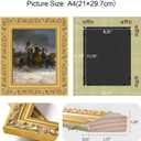 ArtXO Wood Vintage A4 Picture Frames for Home Wall Photo: Ornate Classic Gold Photo Frame, 8.25 by 11.75 Gallery Wall Frame for Canvas, Poster, Diploma, Family Friends Photo Display