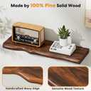 TURKIO Walnut Finish Floating Shelves,Hidden Brackets,2-Pack,24 Inches Each
