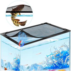 Magnetic Aquarium Cover Fish Tank Lid with Fresh Air Netting - Adjustable DIY Mesh Lid Prevents Fish Jumping and Reptile Escapes - Fits Tanks up to 37" x 18" (Aquarium Not Included) - Easy to Install