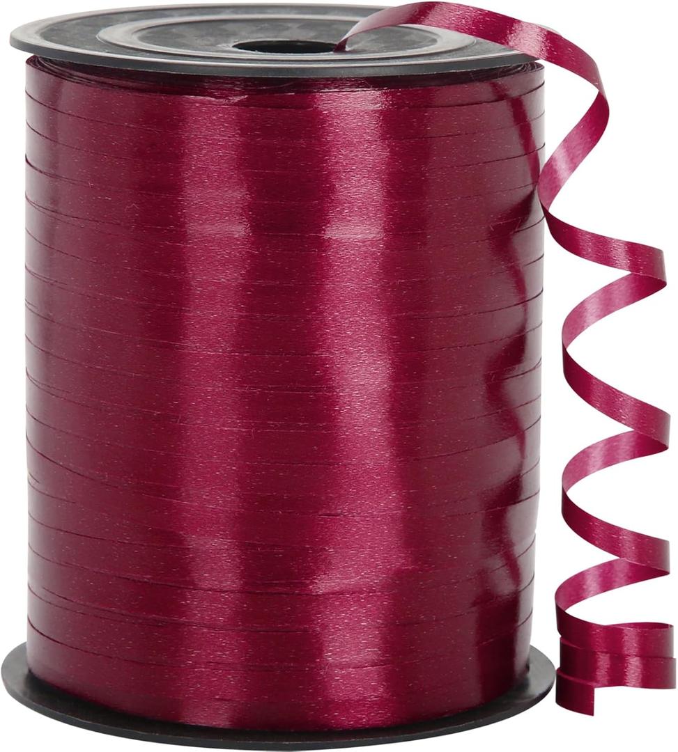 Burgundy Red Curling Ribbon - 500 Yards, Perfect for Gift Wrapping, Balloons, Valentine's Day, Christmas, Birthdays