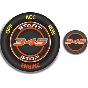 TOOLEPIC Push Start Button Cover for Dodge Challenger Charger Durango Accessories 2015-2025- Engine Start Stop Ignition Switch Kit Interior Accessory for 345 Hemi Style Design Orange