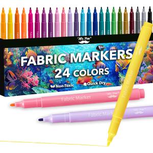 Mr. Pen- Fabric Markers, 24 Pack, Colorful, Fabric Markers Permanent for Clothes for T-Shirts, Bags, Textile, Canvas