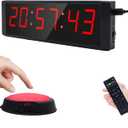 Ousmile Large Stopwatch with Start/Stop Button, LED Digital Timer with Remote, Countdown Clock with Buzzer, Gym Clock for Home Gym, Interval Timer for Workout