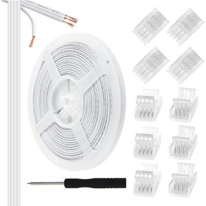 RGBZONE 10Pcs 4 Pin 10mm LED Strip Connectors and 32.8FT 4 Pin RGB Extension Cable Strip to Wire Quick Connection for 10mm Wide Waterproof or Non-Waterproof SMD RGB 5050 LED Strip Light(IP20/IP65)