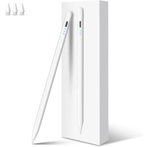 Stylus Pen for iPad Pencil 10th Generation, 13 Mins Fast Charging Apple Pencil with Palm Rejection & Tilt Sensitivity, Compatible w iPad 6/7/8/9/10/11, Pro 11"/12.9"/ M4, Air 3/4/5/M2/M3, Mini 5/6 (A-White)