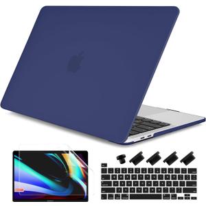 DONGKE for MacBook Pro 13 inch Case 2023 2022 2021 2020 Release Model: A2338 M2/M1 A2289 A2251 with Touch Bar & Touch ID, Frosted Matte Plastic Hard Shell Case & Keyboard Cover, Navy Blue