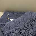 Shaggy Set 2 piece, Plush Chenille Bathroom Mats with Non-slip Backing, Absorbent Rugs (24x16 + 32x20), Navy Blue