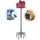 Bird Feeder Pole Kit, 79 Inch Bird House Pole for Outdoors Heavy Duty,5 Base Prongs Adjustable Birds Feeder Stand for House