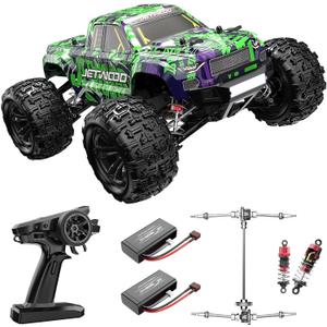 Jetwood 1/16 RC Car for Boys and Adults, 38kph 4WD Ready to Run Hobby RC Truck with 2 Batteries, Off Road Remote Control Monster Truck Gifts for Kids, JC16W