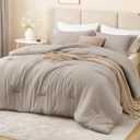 Love's cabin Burlwood King Size Comforter Set, 3-Piece Prewashed Bed Set with 1 Comforter (104 x 90 in) & 2 Pillowcases, Lightweight & Breathable for All Seasons