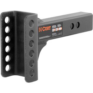 CURT 45911 Replacement Shank for Adjustable Trailer Hitch Ball Mount #45901, Fits 2-Inch Receiver, CARBIDE BLACK POWDER COAT