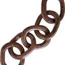 Housewarming Gifts Wood Chain Link Decor Hand Carved 5-Link Wood Knot Decorative Chain, Rustic Decorative Object Large Wooden Chain for Home Living Room Coffee Table Farmhouse 16 x 4 x 2 (Walnut)