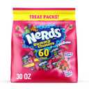 NERDS Gummy Clusters, Candy Treat Packs, Rainbow, Crunchy and Gummy, 30 oz (60 ct)