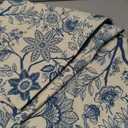 French Floral Tablecloth for Rectangle Tables,Linen Table Cloth with Blue Flowers Pattern,Heavy Durable Table Cover for Dining Kitchen Decor Party Banquet Christmas, 63"*102"
