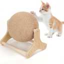 Outamateur Cat Scratcher Ball Toy, Sisal Cat Scratching Ball with Stable Stand, Interactive Exercise Toy for Small Pet Interactive Exercise and Play