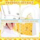 Hosuly 50 Pcs Bee Clear Plastic Gift Bags with Handles Honey Bee Goodie Treat Bags for Birthday Party Favors Candy Snack Baby Shower Gender Reveal Decoration, 7.87 X 7.87 x 3.15 inches