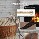 Lichamp Fireplace Tools Set, 5-Pieces Indoor Outdoor Sturdy Fire Place Poker Sets with Retro Gold Handle, FTS45GD