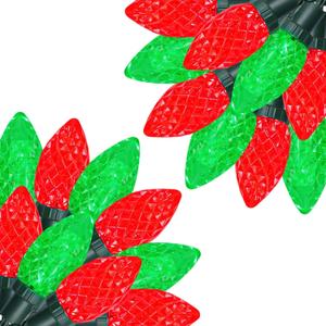 2-Pack Connectable C9 Christmas LED String Lights, Total 66 FT 100 LED Christmas Lights Plug in with 29V Safe Adapter, Waterproof Decorative Lights Indoor Outdoor for Xmas Decorations (Red and Green)