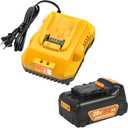 20v Max Battery Replacement for Dewalt Battery 5.0Ah with DCB112 Battery Charger Station for DCB200 DCB120 (Yellow)