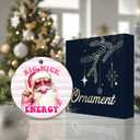 2 x Funny Adult Ornament 2025  White Elephant Gift, Big Nick Energy Ceramic Ornament with Cool Santa Design  Holiday Tree Decoration, Gag Gift & Stocking Stuffer for Adults