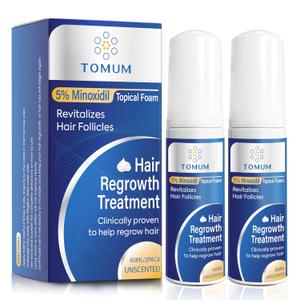5% Minoxidil Foam for Men & Women Hair Regrowth, Fast-Absorbing Lightweight Minoxidil Treatment for Thinning Hair, Receding Hairline & Balding, Non-Greasy Unscented Hair Growth Foam (4.11 Fl Oz (Pack of 1))