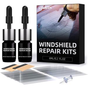2 Bottles Windshield Repair Kit, Crack Repair Liquid for Chips and Star-Shaped Crack