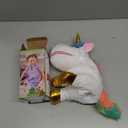 Hopearl Plush Unicorn Hand Puppet with Open Movable Mouth for Imaginative Play, Role Play, Interactive Toy for Storytelling Teaching Puppet Theater, Birthday Gifts for Kids Girls, White, 12''