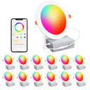 SikSog Smart Recessed Lighting 6 Inch Color Changing 16W LED Downlight,1350 Lumen Recessed Ceiling Light Compatible with Alexa,RGB & Warm White 2700K Dimmable by Bluetooth Control - 12 Pack