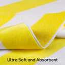 cabanana Large Oversized Beach Towel - 35 x 70 Inch Cotton Pool Towel, Yellow Striped Soft Cabana Swim Towel