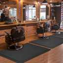 Barber Salon Chair mats for Hairstylist Standing Anti Fatigue 3'x4' Barber Shop Salon Floor Mat - Black Square Hair Floor Mat 1/2" Thick, Hair Cutting Hairdressing Equipment