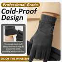 Women's Winter Warm Gloves With Touch Screen Texting Fingers, Windproof, Fleece Lined, Thick Warm Gloves (Medium, Grey)