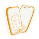 YALNORVA for VW Key Fob Cover, TPU Key Fob Case Cover Fits for VW Volkswagen Jetta Tiguan Passat Polo Beetle Golf GTI/R/MK6 5 Santan Sharan Bora Touran Car Accessories Smart Key Holder, White
