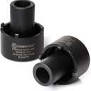 Powerbuilt Spindle Nut Socket, 4 Lug, 2-3/4-inch Outer, Ford, Easy Removal of Spindle Nuts, 2WD Rear Axles, Rotating Locknut - 648476, Black