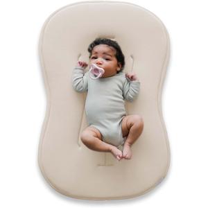 Snuggle Me Baby Lounger Curve (0-6 Months) - Premium Organic Cotton with Foam Core, Machine-Washable Cover, Buttery-Soft & Breathable Infant Lounger with Travel Bag (30 in x 20 in x 1.9 in) - Natural