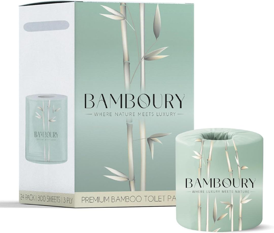 Bamboo Toilet Paper - Premium & Luxurious Eco Choice  FSC Certified, BPA Free, Biodegradable Packaging (24 Pack)